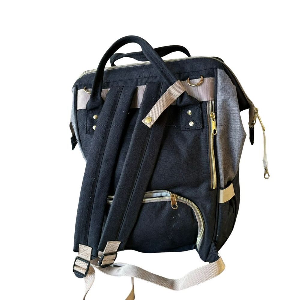 Large Diaper Bag Backpack Insulated Pockets Unisex Black - Picture 3 of 9